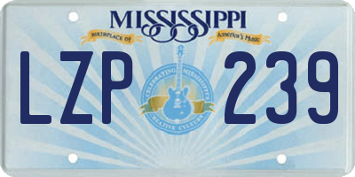 MS license plate LZP239