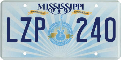 MS license plate LZP240
