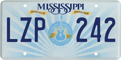 MS license plate LZP242