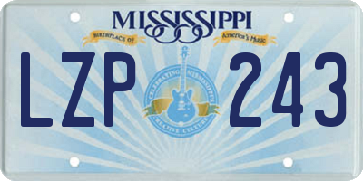 MS license plate LZP243