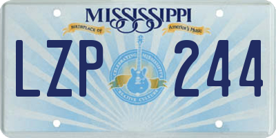 MS license plate LZP244