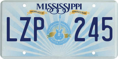 MS license plate LZP245
