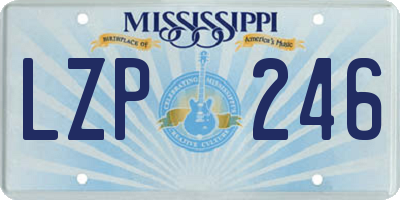 MS license plate LZP246