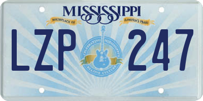 MS license plate LZP247