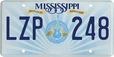 MS license plate LZP248