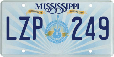 MS license plate LZP249