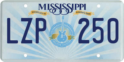 MS license plate LZP250