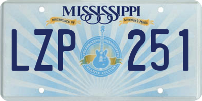 MS license plate LZP251