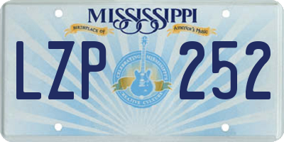 MS license plate LZP252