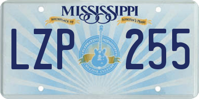MS license plate LZP255