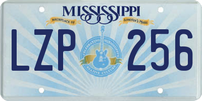 MS license plate LZP256