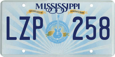 MS license plate LZP258