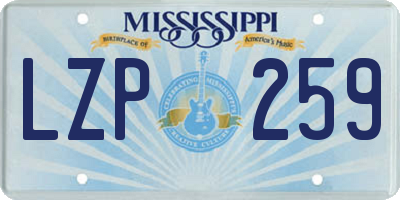 MS license plate LZP259