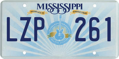 MS license plate LZP261