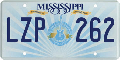 MS license plate LZP262