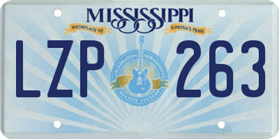 MS license plate LZP263