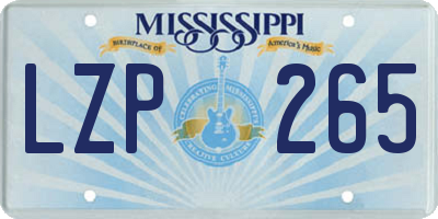 MS license plate LZP265