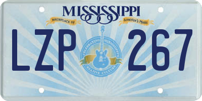 MS license plate LZP267