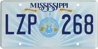 MS license plate LZP268