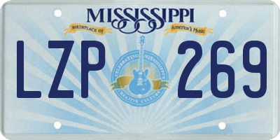 MS license plate LZP269