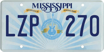 MS license plate LZP270