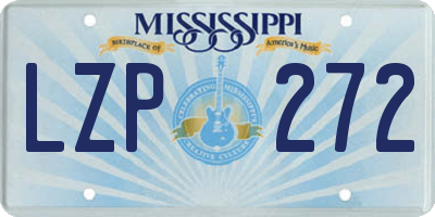 MS license plate LZP272