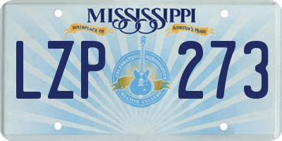MS license plate LZP273