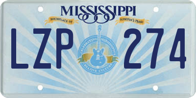 MS license plate LZP274