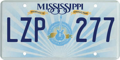 MS license plate LZP277
