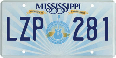 MS license plate LZP281