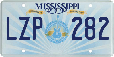 MS license plate LZP282