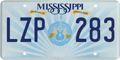 MS license plate LZP283