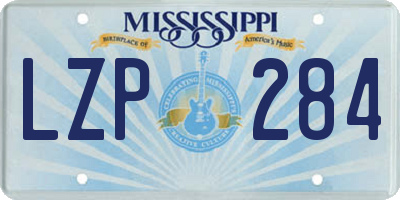 MS license plate LZP284