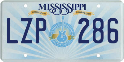 MS license plate LZP286