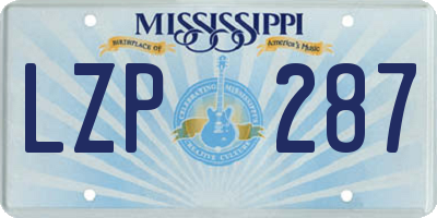 MS license plate LZP287
