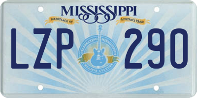 MS license plate LZP290