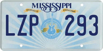 MS license plate LZP293