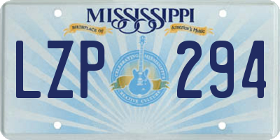 MS license plate LZP294