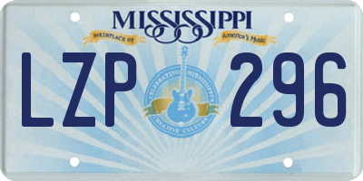 MS license plate LZP296