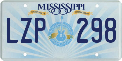 MS license plate LZP298