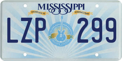 MS license plate LZP299