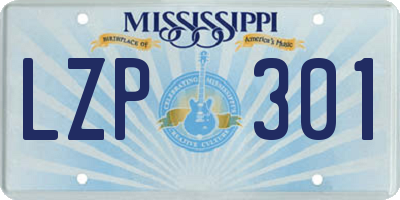 MS license plate LZP301