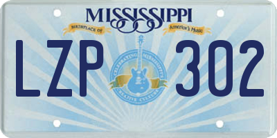 MS license plate LZP302