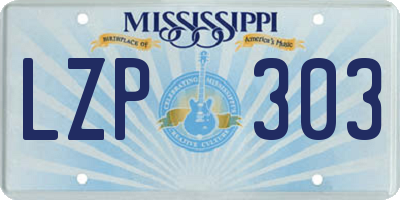 MS license plate LZP303