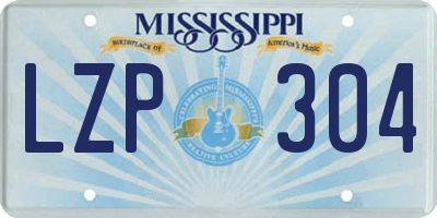 MS license plate LZP304