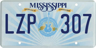 MS license plate LZP307