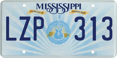 MS license plate LZP313
