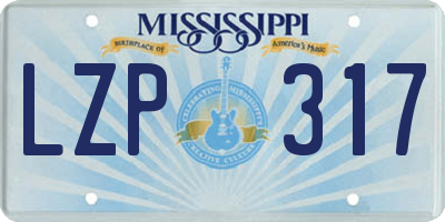 MS license plate LZP317