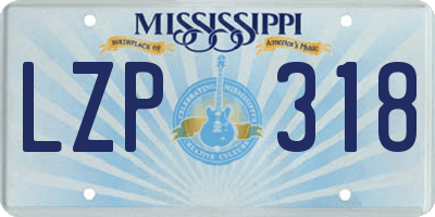 MS license plate LZP318