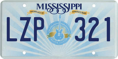MS license plate LZP321